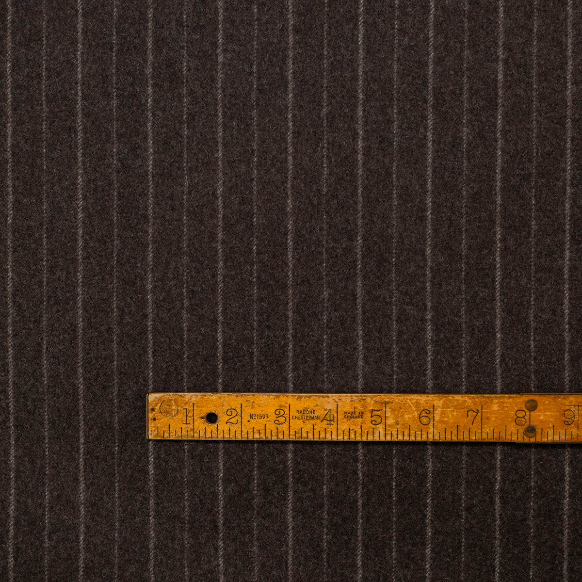 Gianni Chalk Stripe Club Room Brown lambswool cloth by Fox Brothers