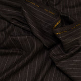 Gianni Chalk Stripe Club Room Brown lambswool cloth by Fox Brothers