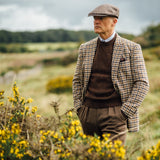 TD50 : Large Tonal Brown Gunclub Check Tweed