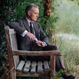 TD35 : Madgwick Brown Prince of Wales Check Tweed with Green Deco