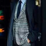 TD48 : Chocolate, Taupe and Emerald Check Tweed