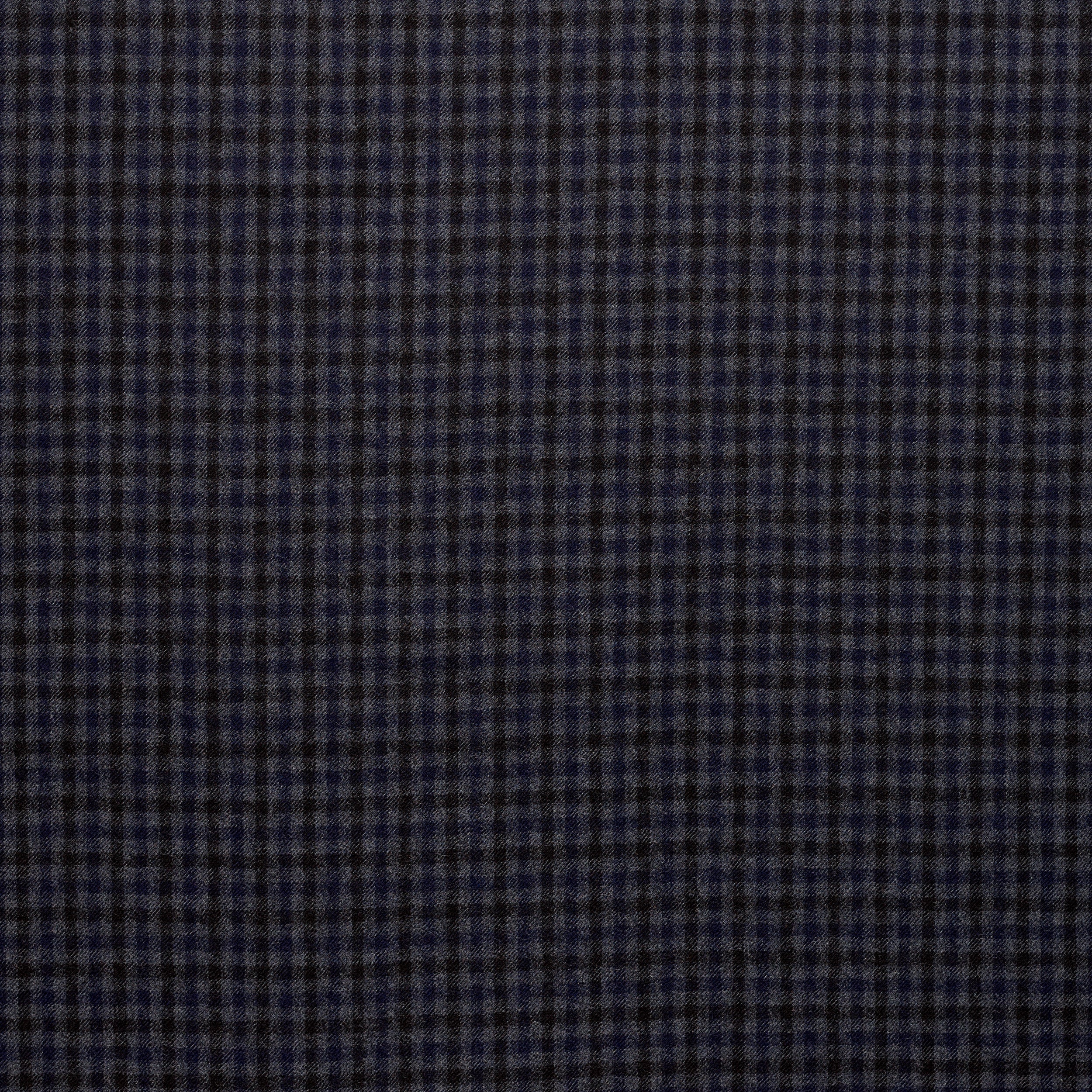 WF2-11 : Worsted Flannel Grey & Navy Micro Check