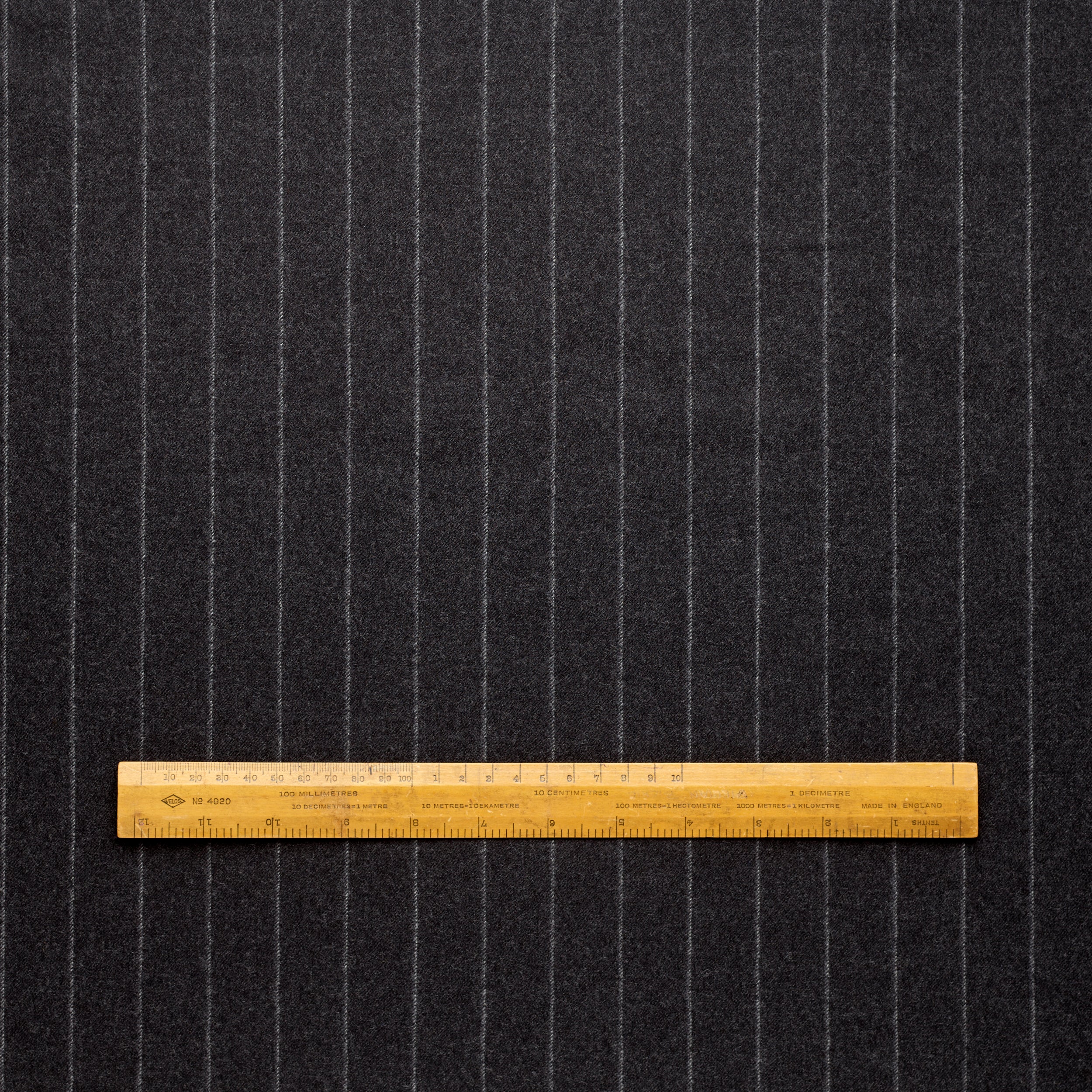 WF2-26 : Worsted Flannel Charcoal Shadow Stripe