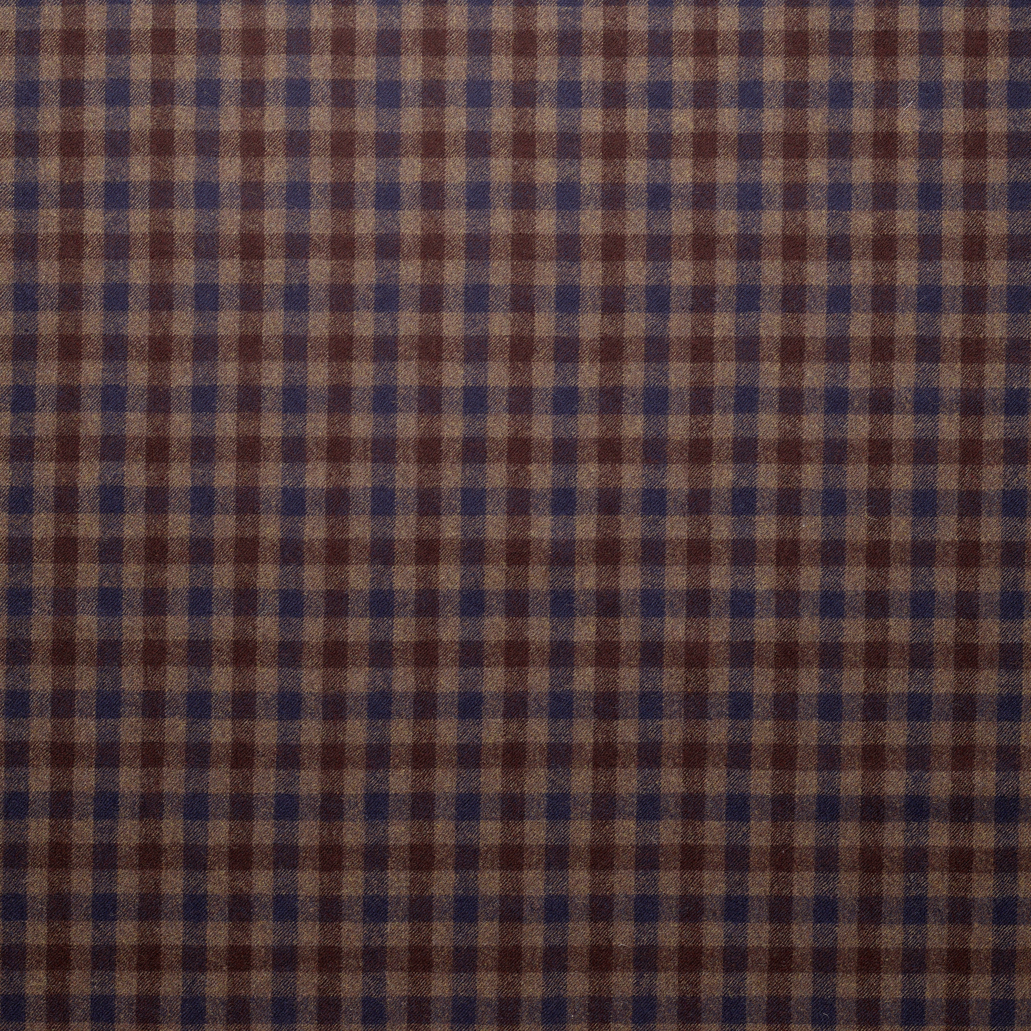 WF2-12 : Worsted Flannel Brown & Blue Check