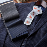 CL2-52 : Classic Flannel Narrow Chalk Stripe Navy