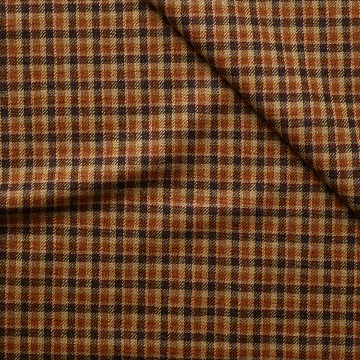 Ecru, Tree Sap Orange & Walnut Check