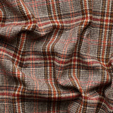 TD49 : Chestnut, Taupe, Tangerine & Claret Check Tweed