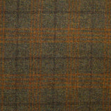 TD64 : Moss Green Tweed with Brown and Amber Windowpane Deco