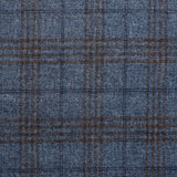 TD66 : Mid-Blue Tweed with Chocolate & Navy Windowpane Deco