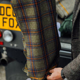 FD164 : Fox Rally Tweed Olive, Blue & Brown Check