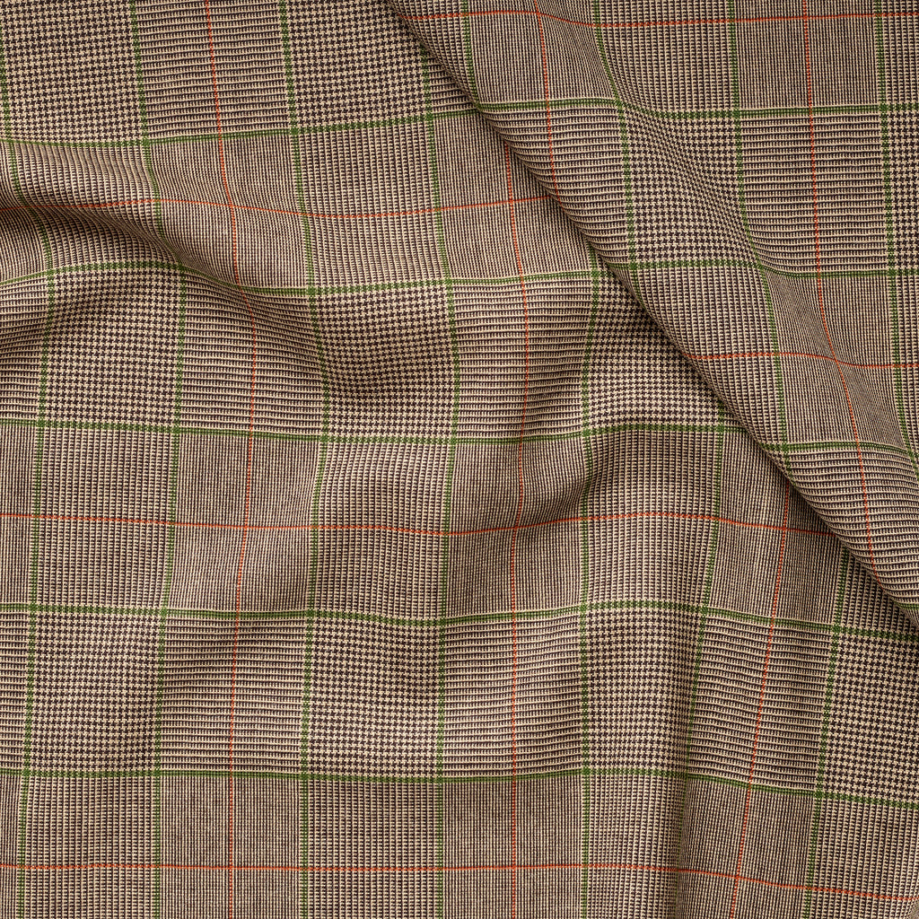 FA2-6 : Hazelnut Boarded Glen Check – Fox Brothers & Co Ltd