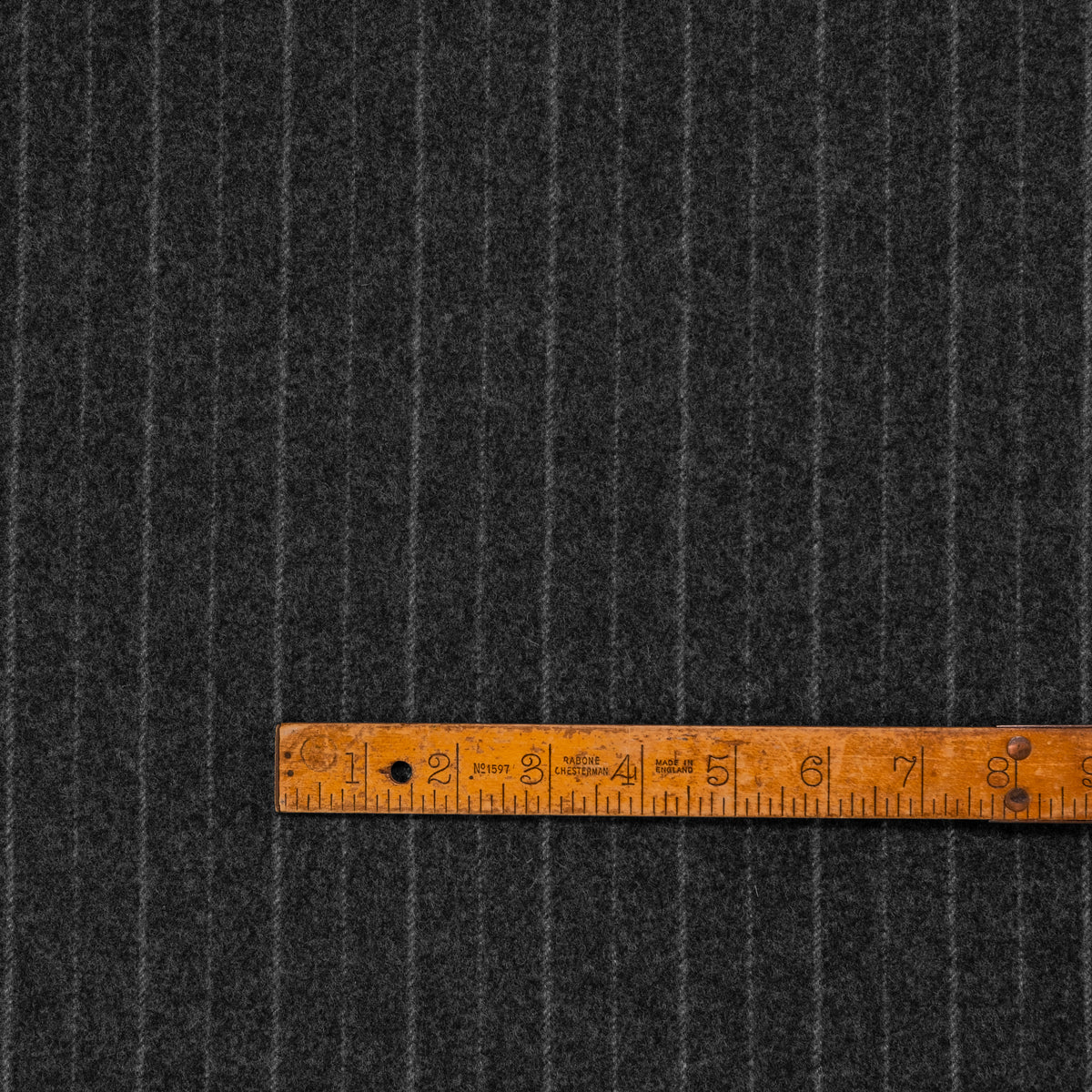 Gianni Chalk Stripe Milano Grey lambswool cloth by Fox Brothers