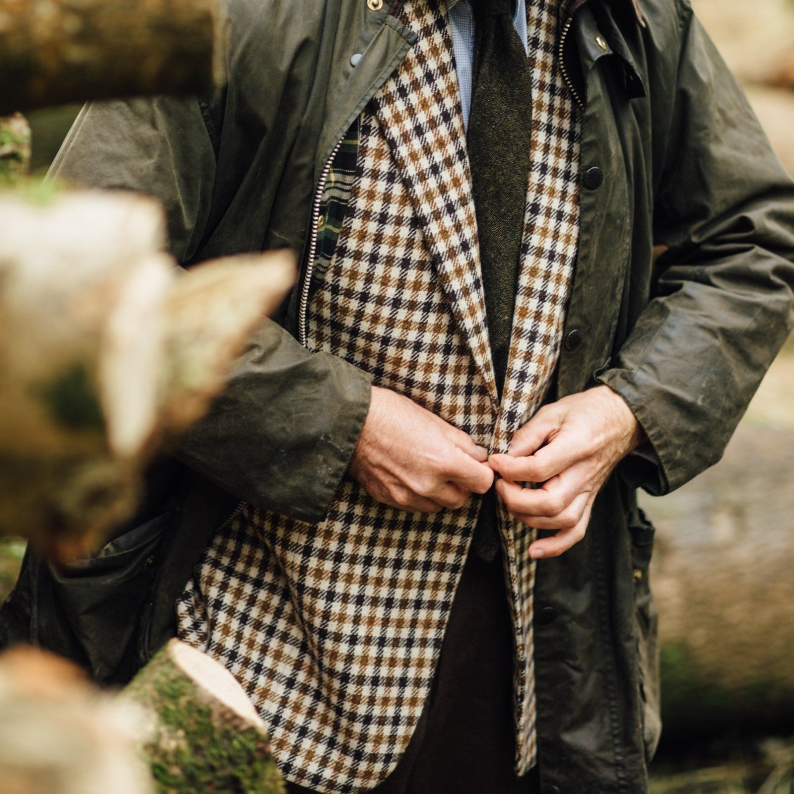 TD50 : Large Tonal Brown Gunclub Check Tweed – Fox Brothers TD50 : Large Tonal Brown Gunclub Check Tweed – Fox Brothers