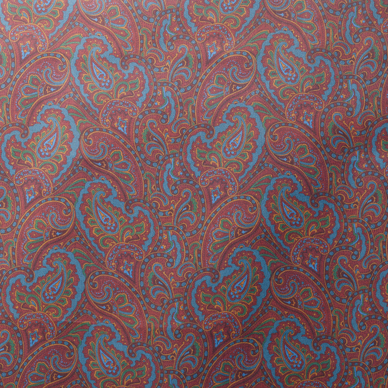 PL19 : Fox Lining Bordeaux and Blue Paisley