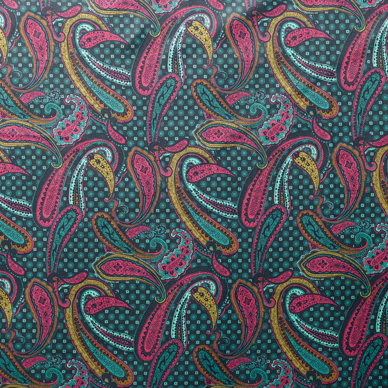 PL25 : Fox Lining Sea Green Paisley and Geometric