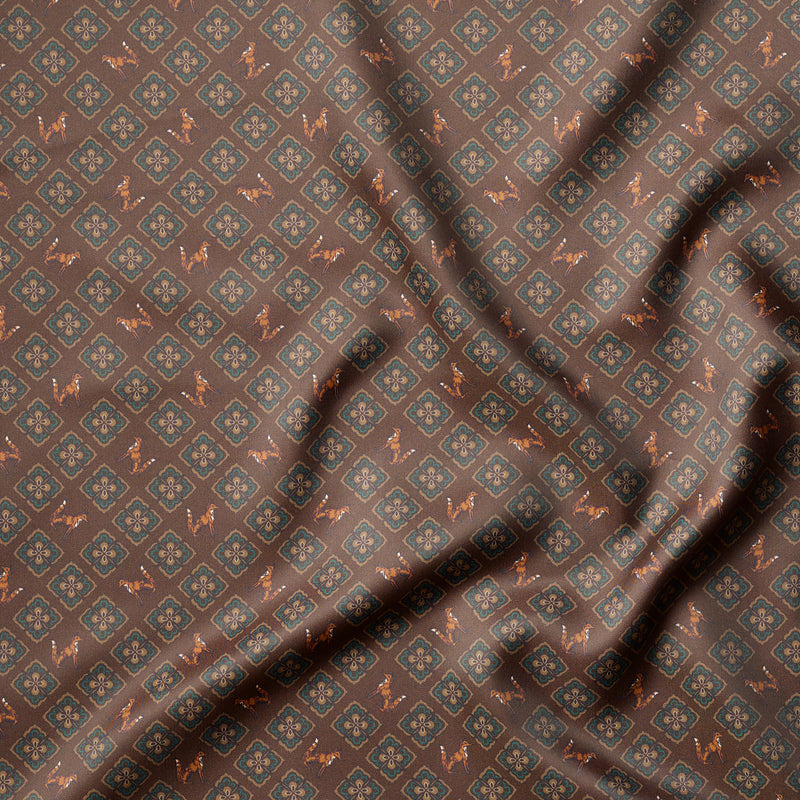 PL4 : Fox Lining Brown Sitting Motif