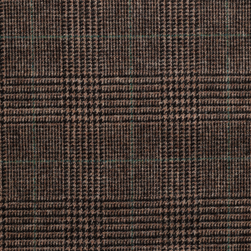 TD35 : Brown Prince of Wales Check Tweed with Green Deco