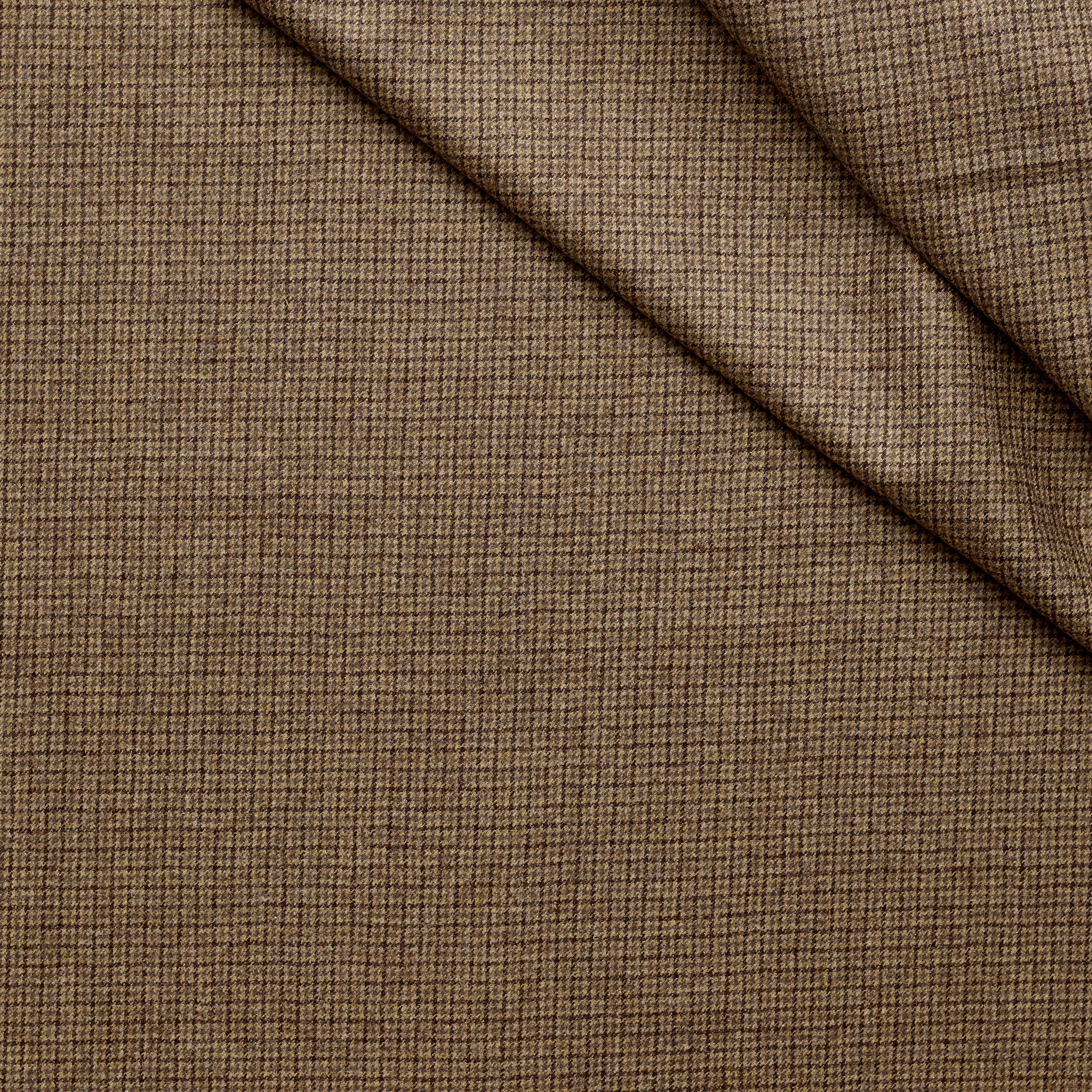 WF2-15 : Worsted Flannel Light Brown Triple Houndstooth