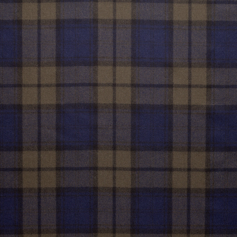 WF2-19 : Worsted Flannel Green & Royal Blue Check