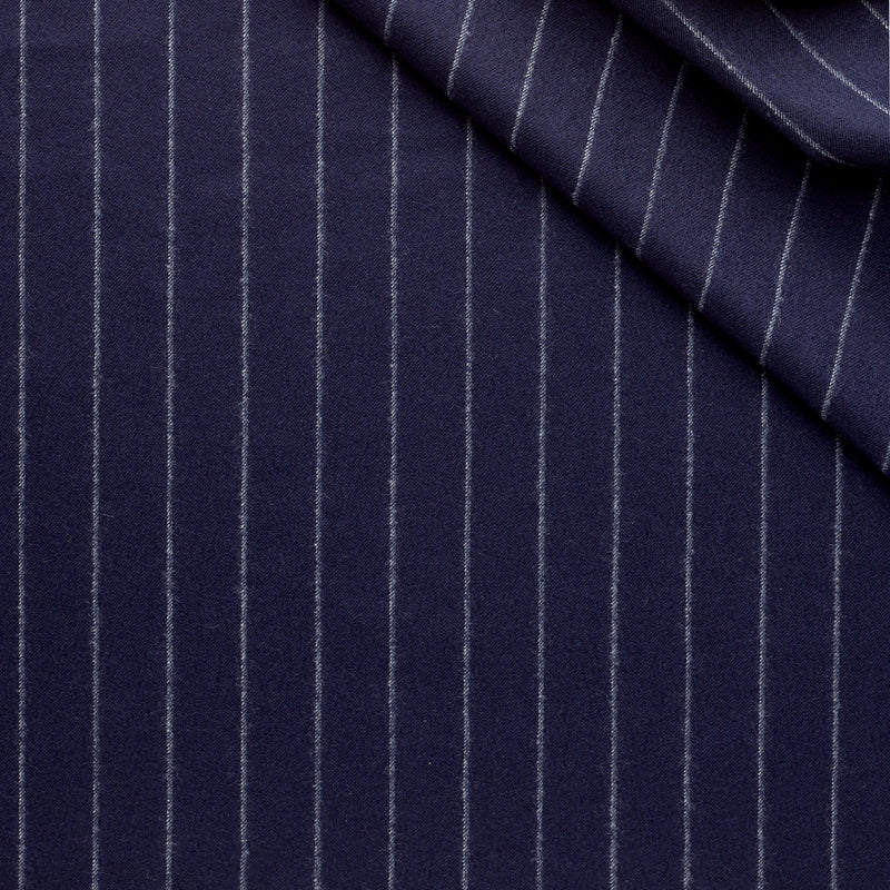 WF2-28 : Worsted Flannel Navy Shadow Stripe