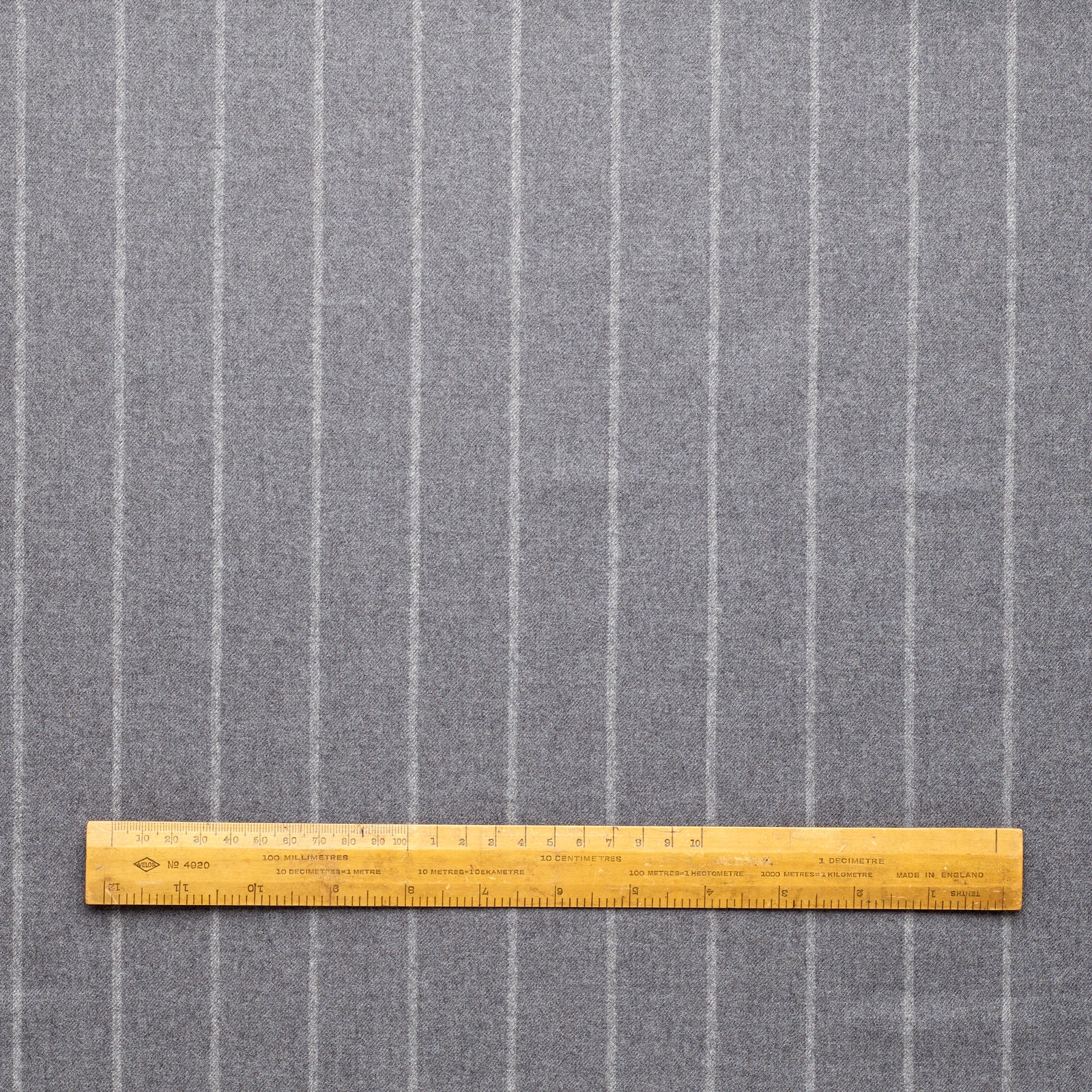 WF2-37 : Worsted Flannel Light Grey Wide Stripe – Fox Brothers