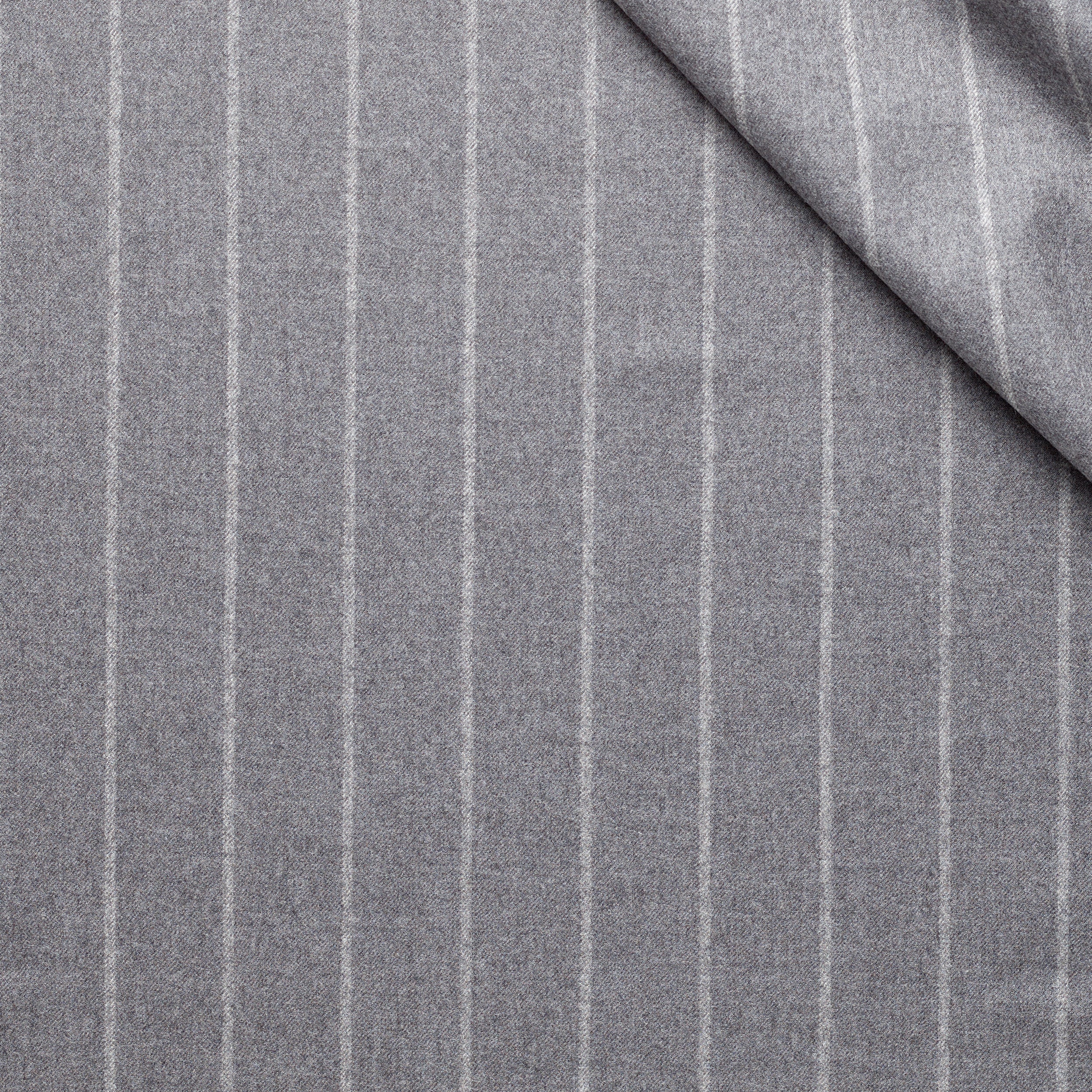 WF2-37 : Worsted Flannel Light Grey Wide Stripe