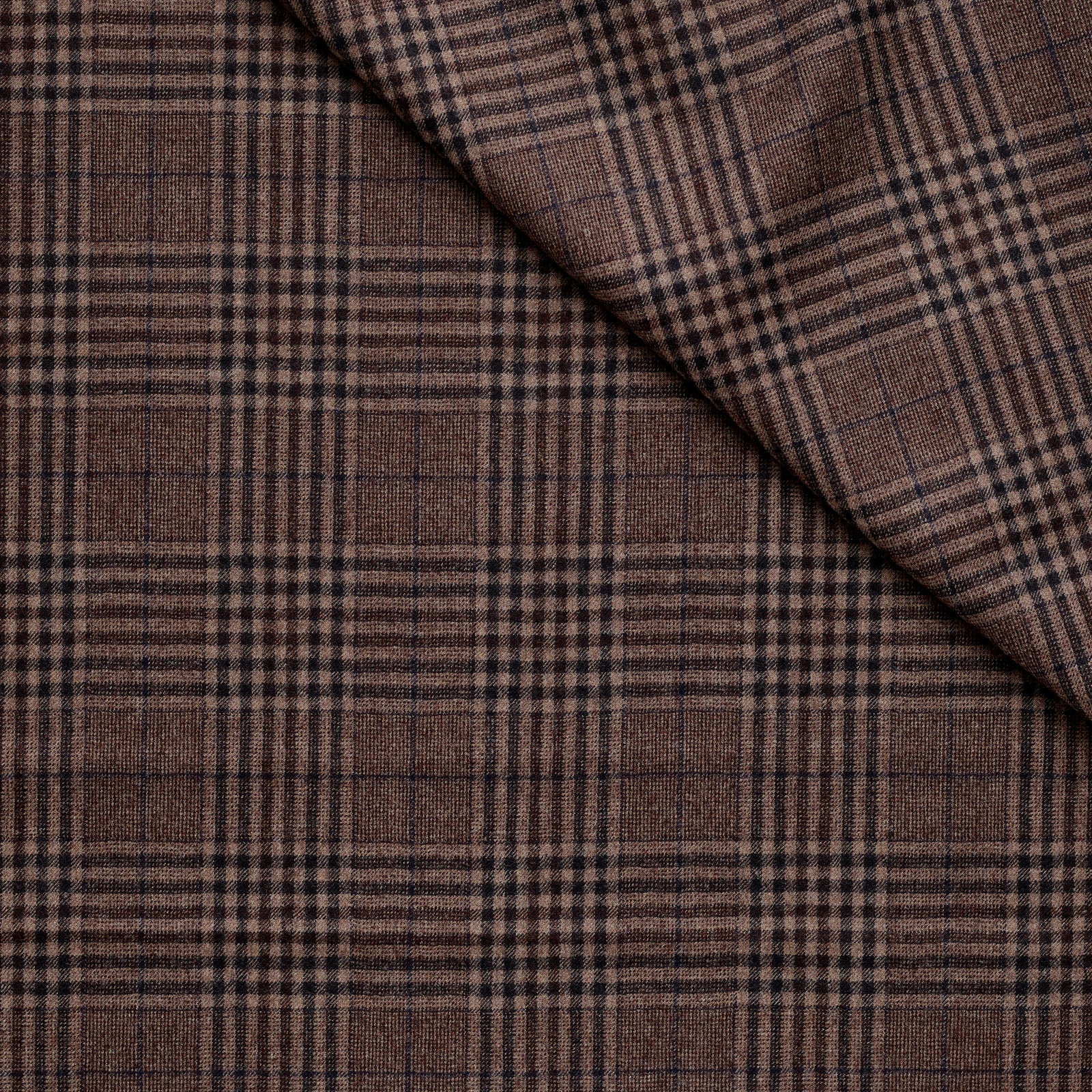 ★DAKS★ TARTAN CHECK MIX Brown tartan check leather two-ton WF2-32 : Worsted Flannel Light Brown Glen Check – Fox
