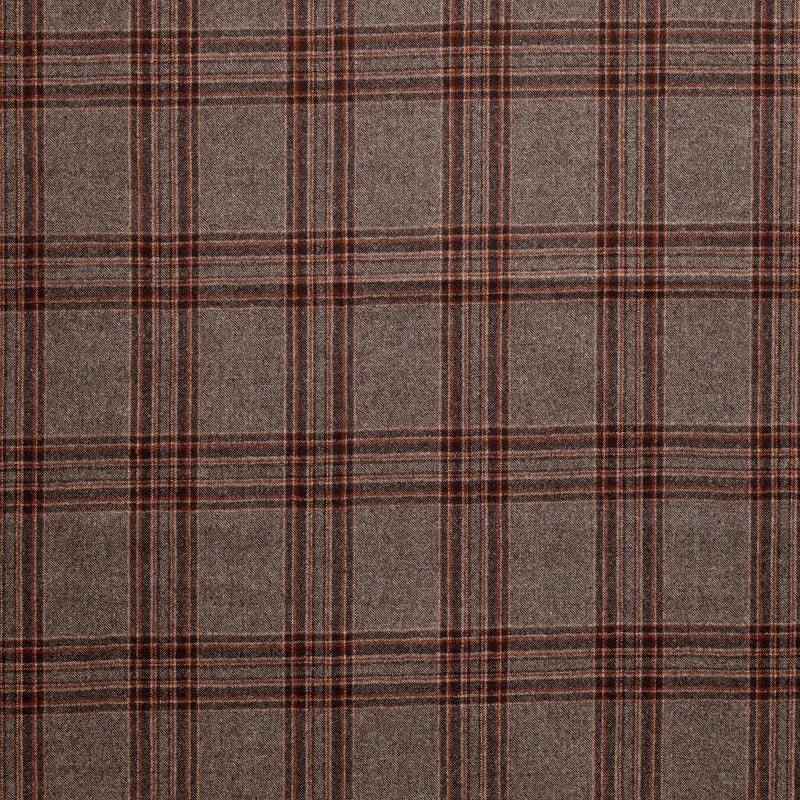WF2-5 : Worsted Flannel Brown Check with Burnt-Sienna Highlights