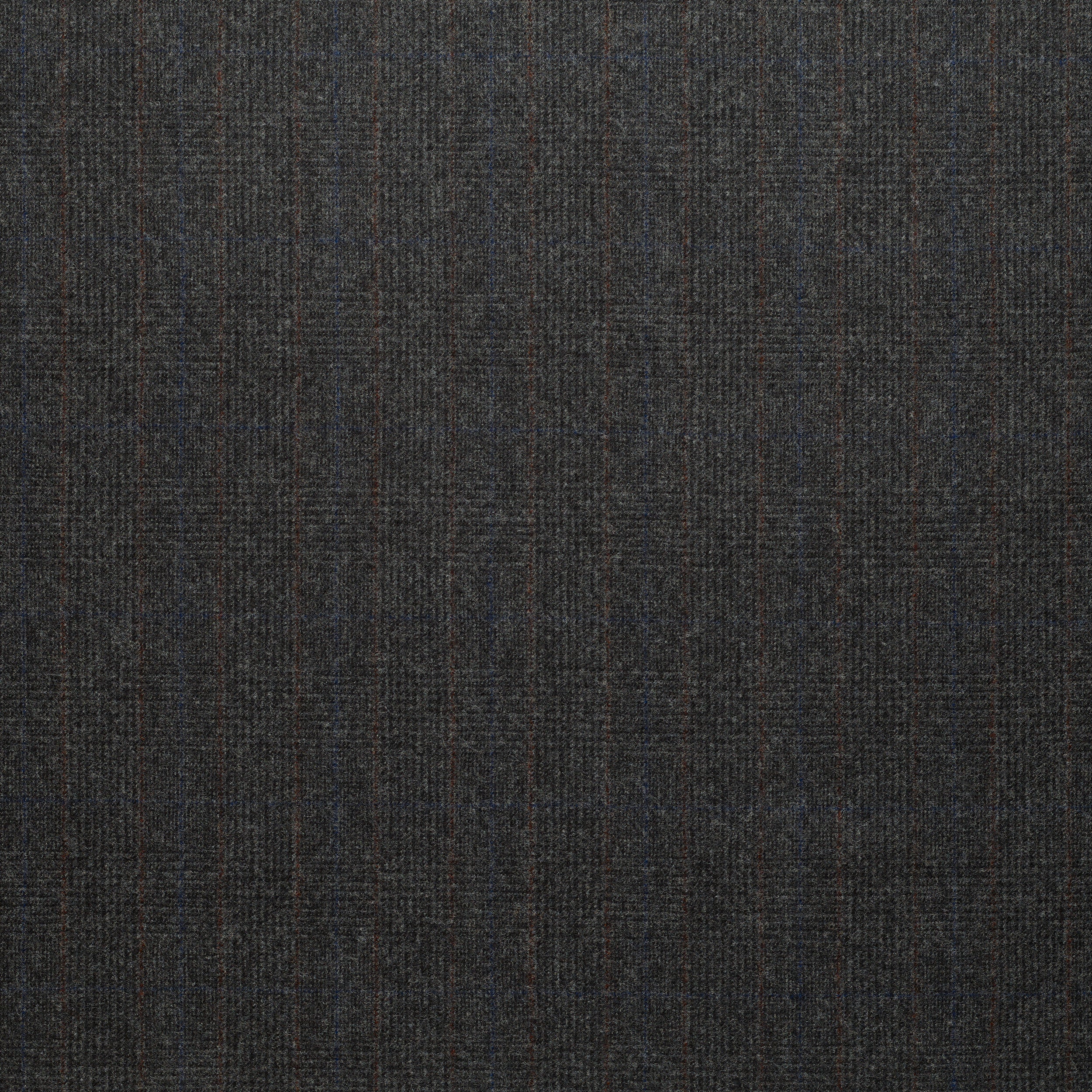 WF2-74 : Worsted Flannel Dark Grey Check with Blue & Bordeaux Deco