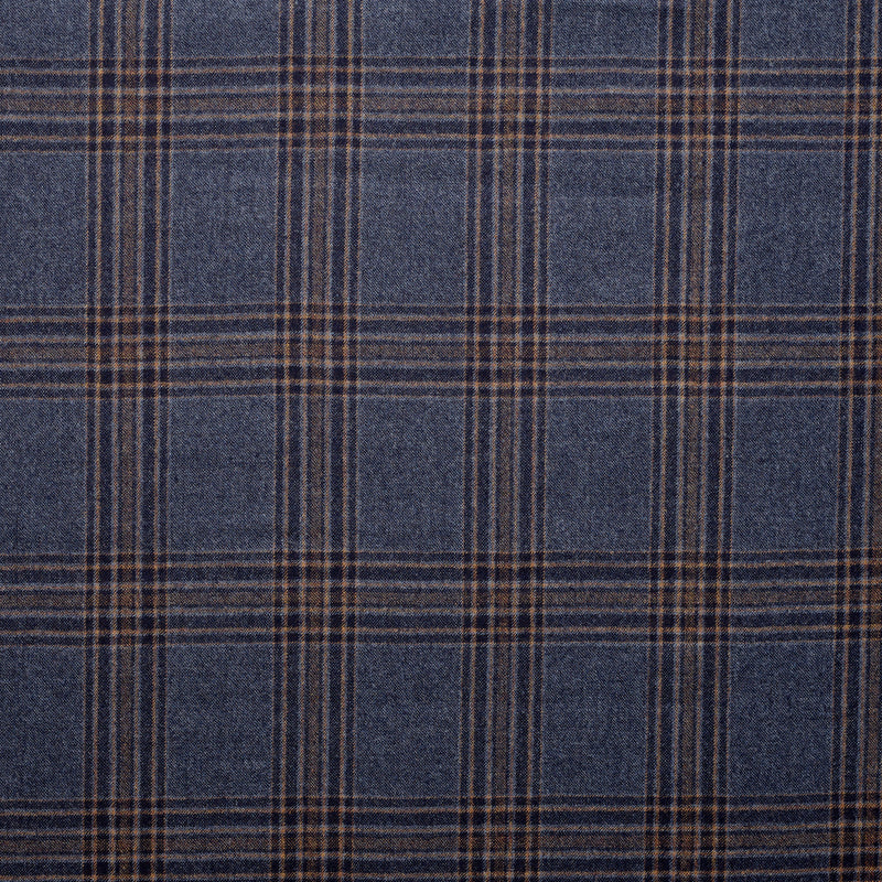 WF2-7 : Worsted Flannel Blue & Light Brown Check