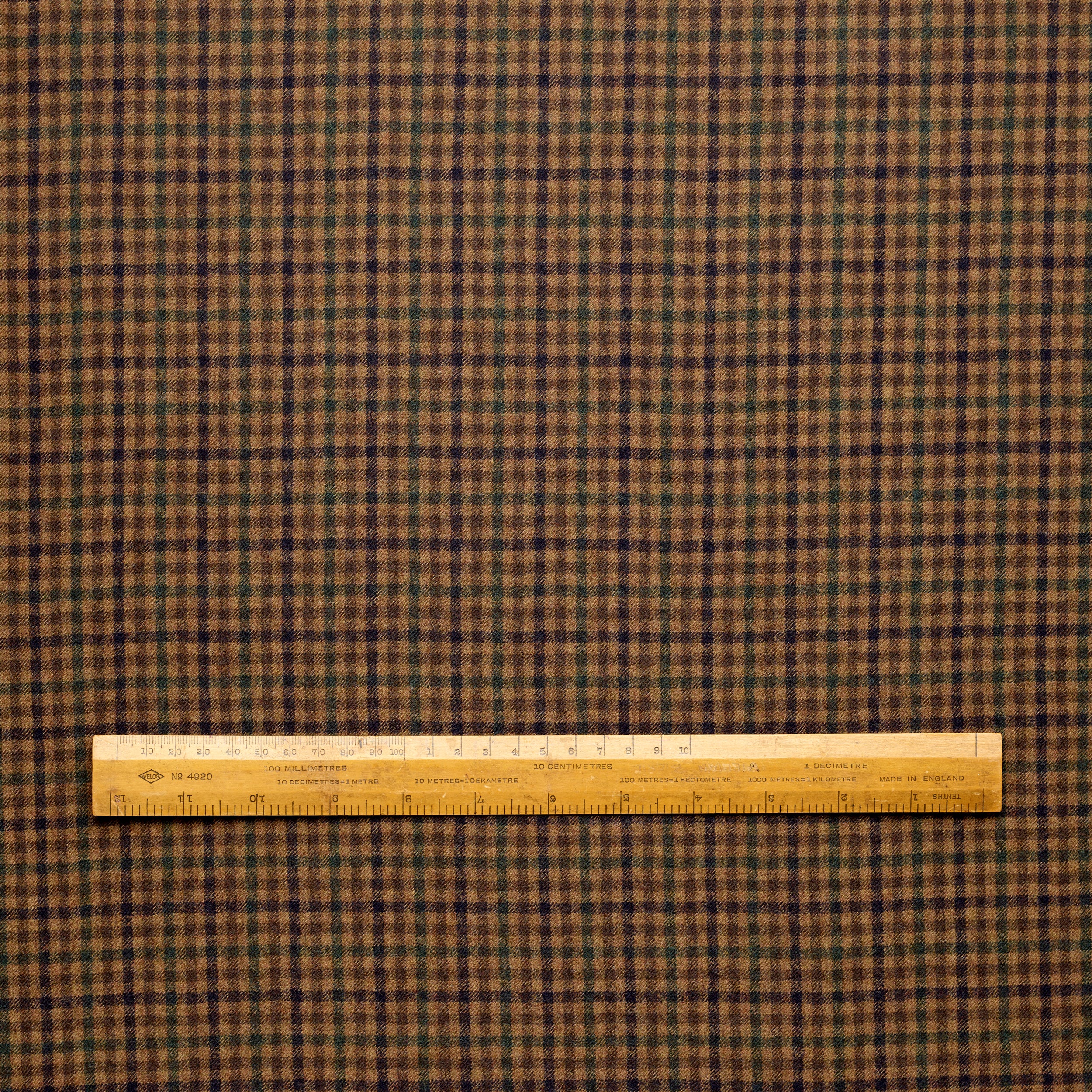 WF2-9 : Worsted Flannel Brown & Green Micro Check