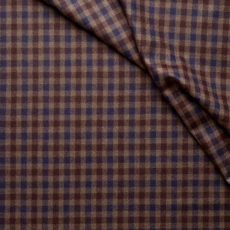 WF2-12 : Worsted Flannel Brown & Blue Check
