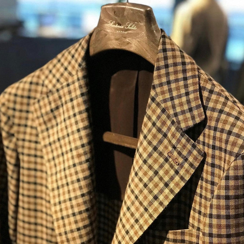 FA7 : Plain Weave Grey, Black and Walnut Gunclub Check