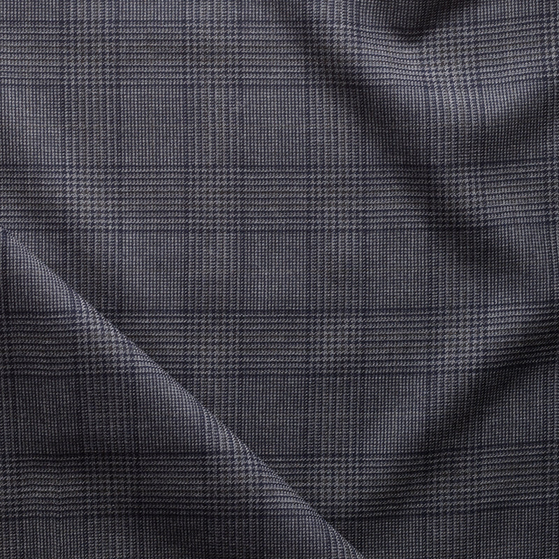 WT4 : Worsted Classics Grey and Navy Guarded Glen Check