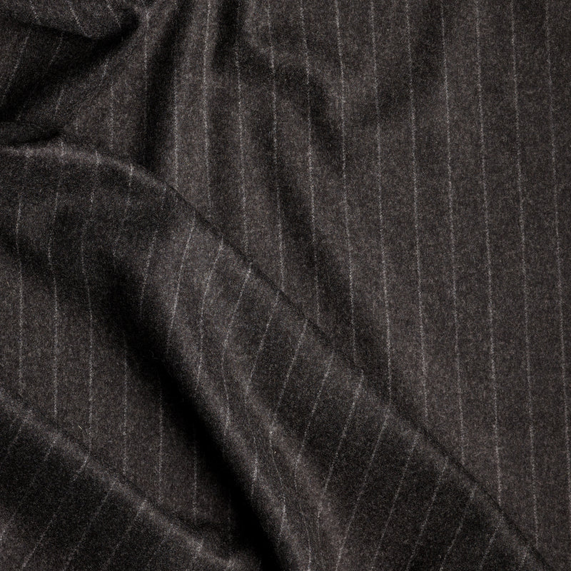 CL2-49 : Classic Flannel Wide Chalk Stripe Classic Charcoal