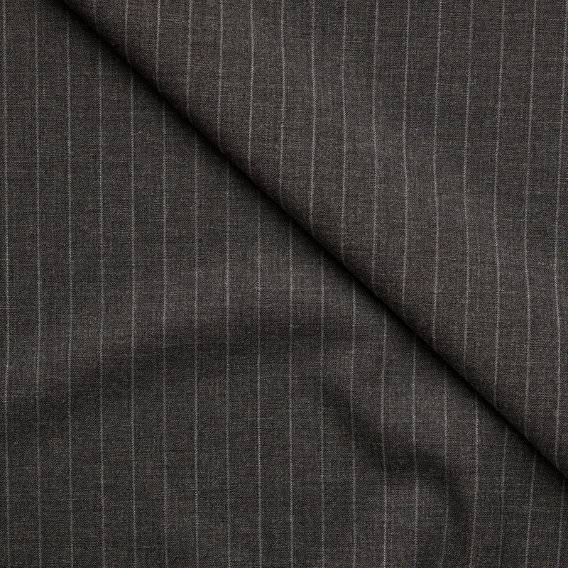FA37 : Plain Weave Charcoal Pinstripe