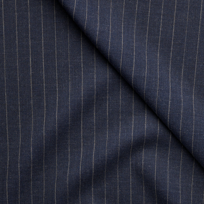 FA40 : Plain Weave Char Blue Pinstripe
