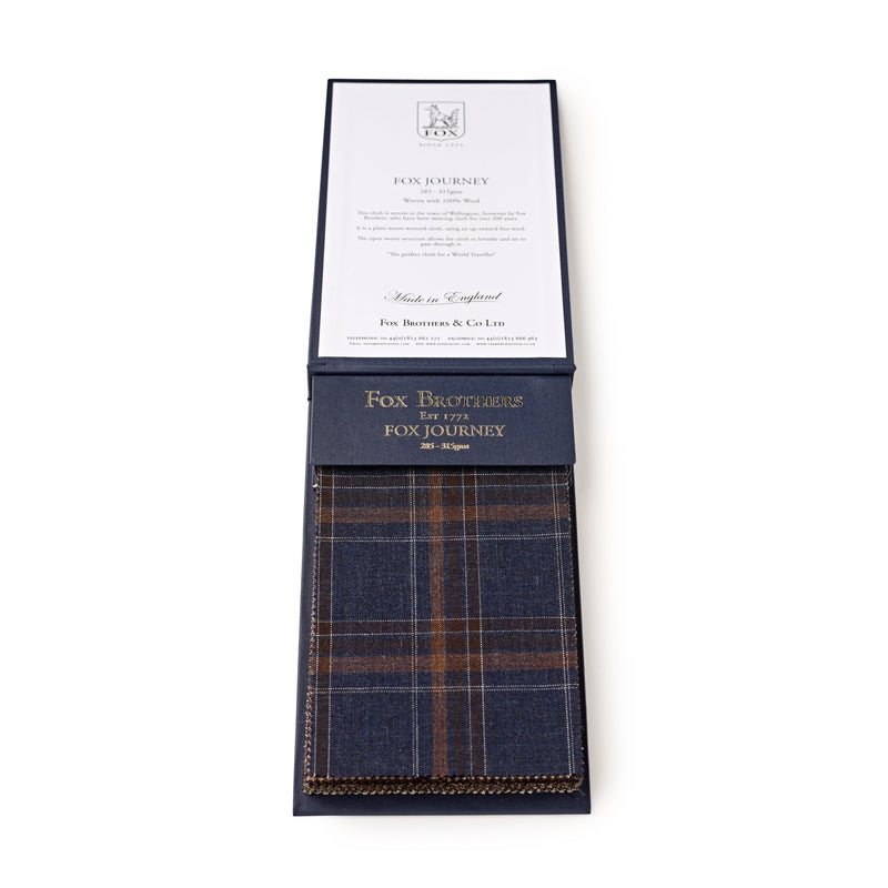Char-Navy windowpane check suiting cloth