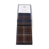 Brown windowpane check lightweight suiting cloth