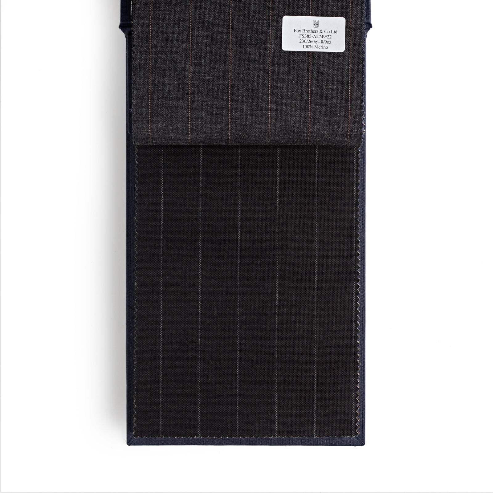 GF21 : Golden Fox Extra Wide Ebony Pinstripe – Fox Brothers GF21 : Golden Fox Extra Wide Ebony Pinstripe – Fox Brothers