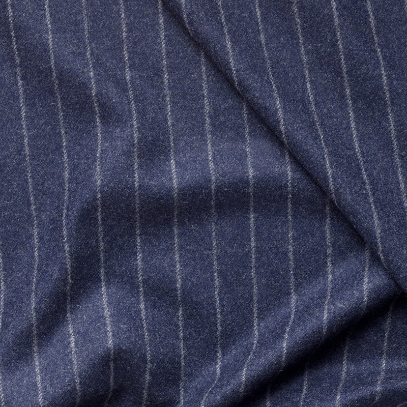 HF21 : Navy Wide Chalk Stripe Flannel