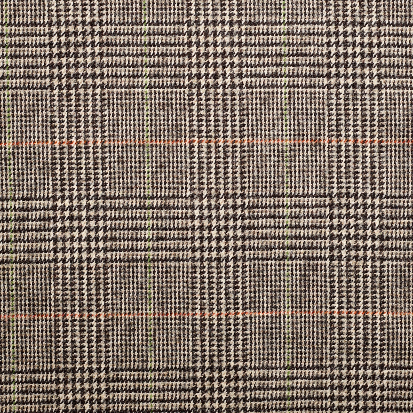 TD34 : Taupe Prince of Wales Check Tweed with Amber & Green Deco