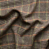 TD57 : Chocolate Glen Check Tweed with a Lime & Tangerine Deco