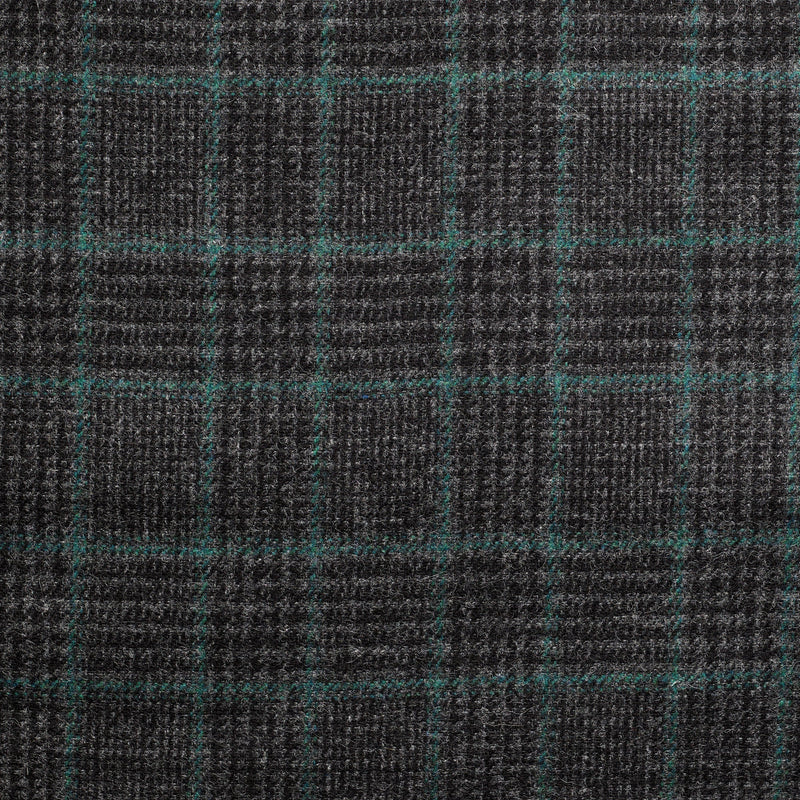 TD59 : Charcoal Glen Check Tweed with an Emerald Deco