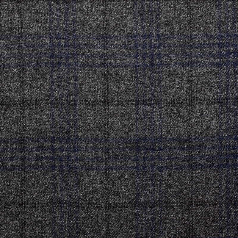 TD67 : Charcoal Tweed with Black & Navy Windowpane Deco